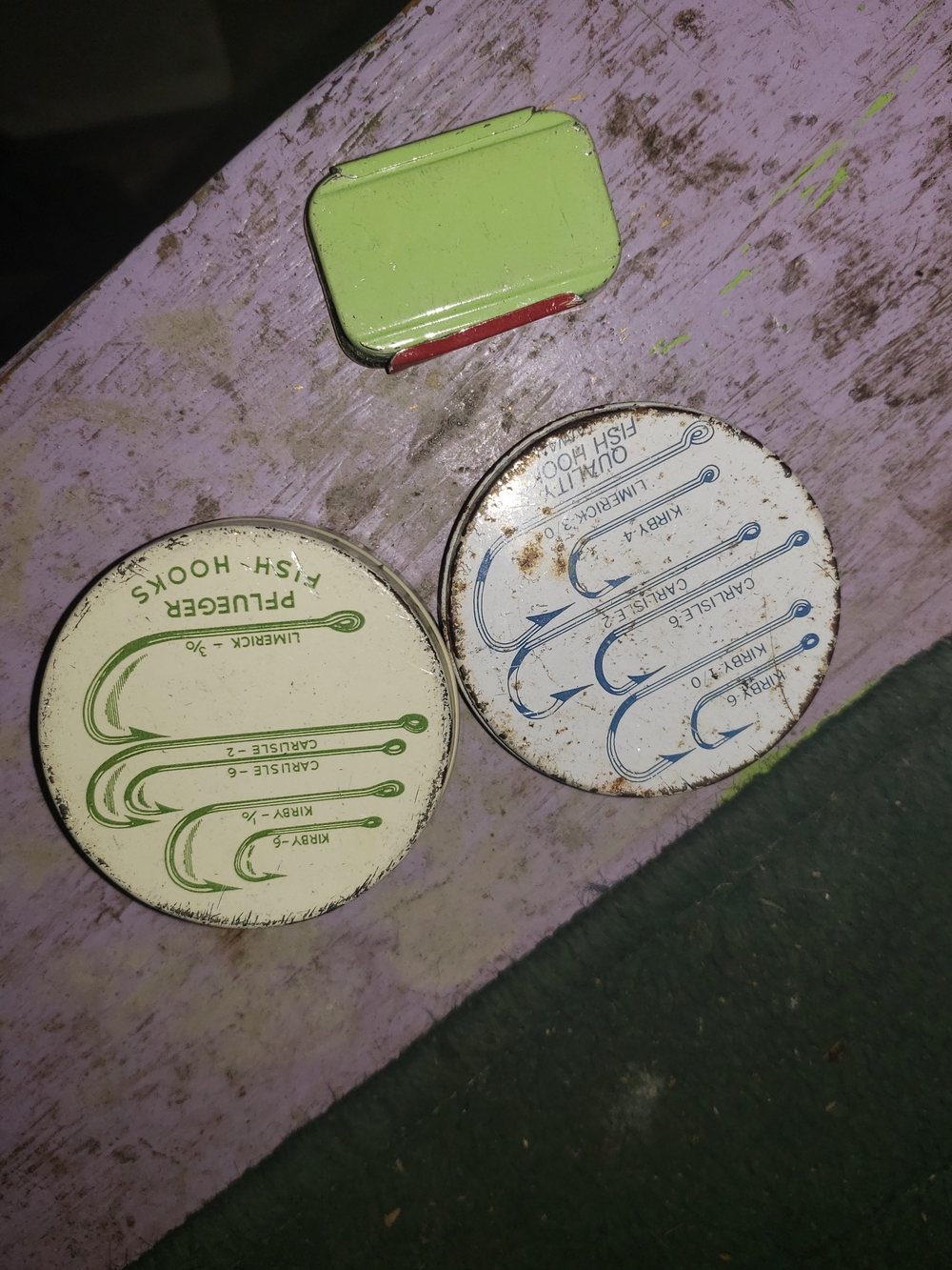 Antique Fishing Hook Tins